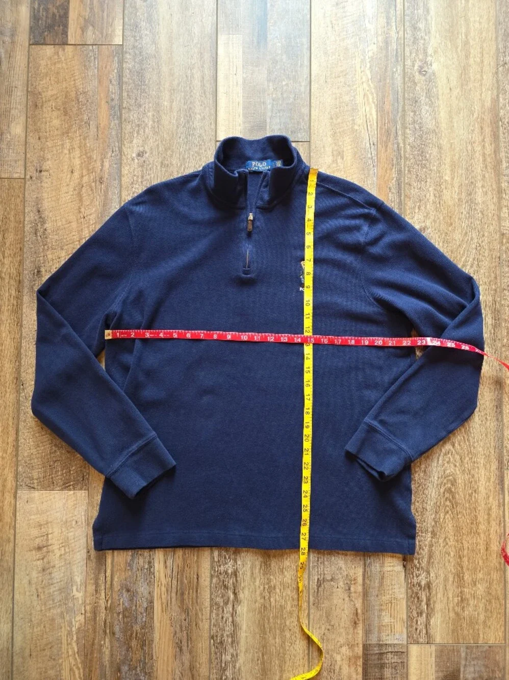 Polo Ralph Lauren - Polo Bear Embroidered Quarter-Zip Pullover - L - Navy Blue